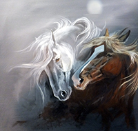 jennie scott artist - equine friendship painting